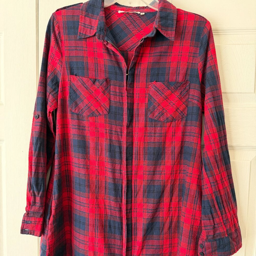 Red and Navy Buffalo Check Dress